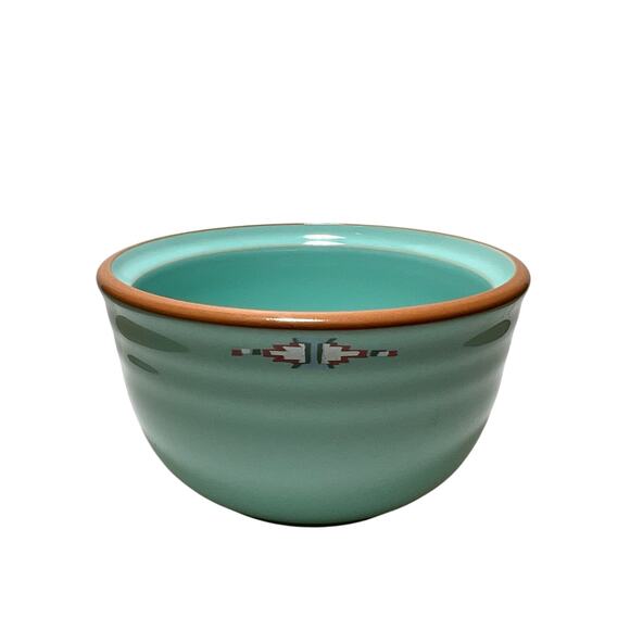 Vintage Noritake BOULDER RIDGE Open Sugar Dip Bowl Turquoise Southwest Aztec - Picture 1 of 10